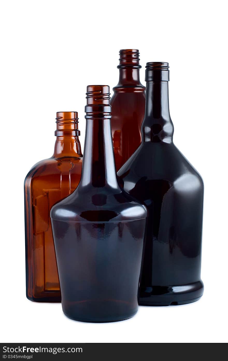 Bottles studio shot isolated on white background. Bottles studio shot isolated on white background.