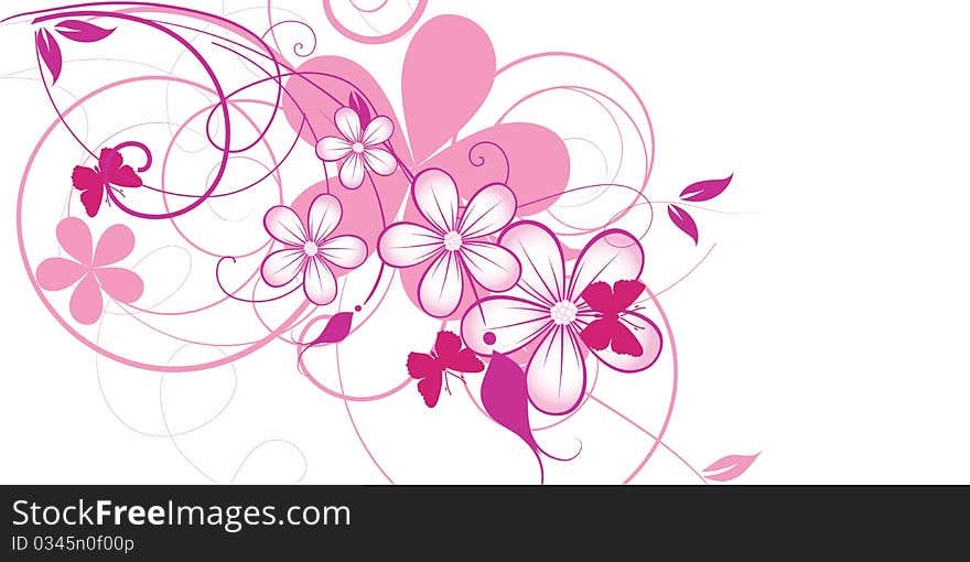 Abstract flowers background with place for your text