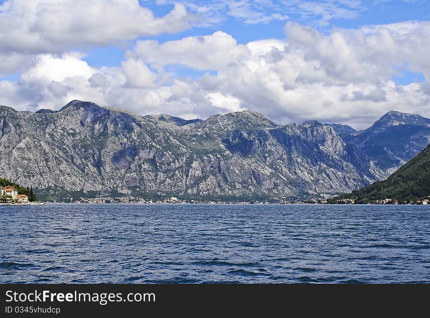 A large mountain near the sea. A large mountain near the sea