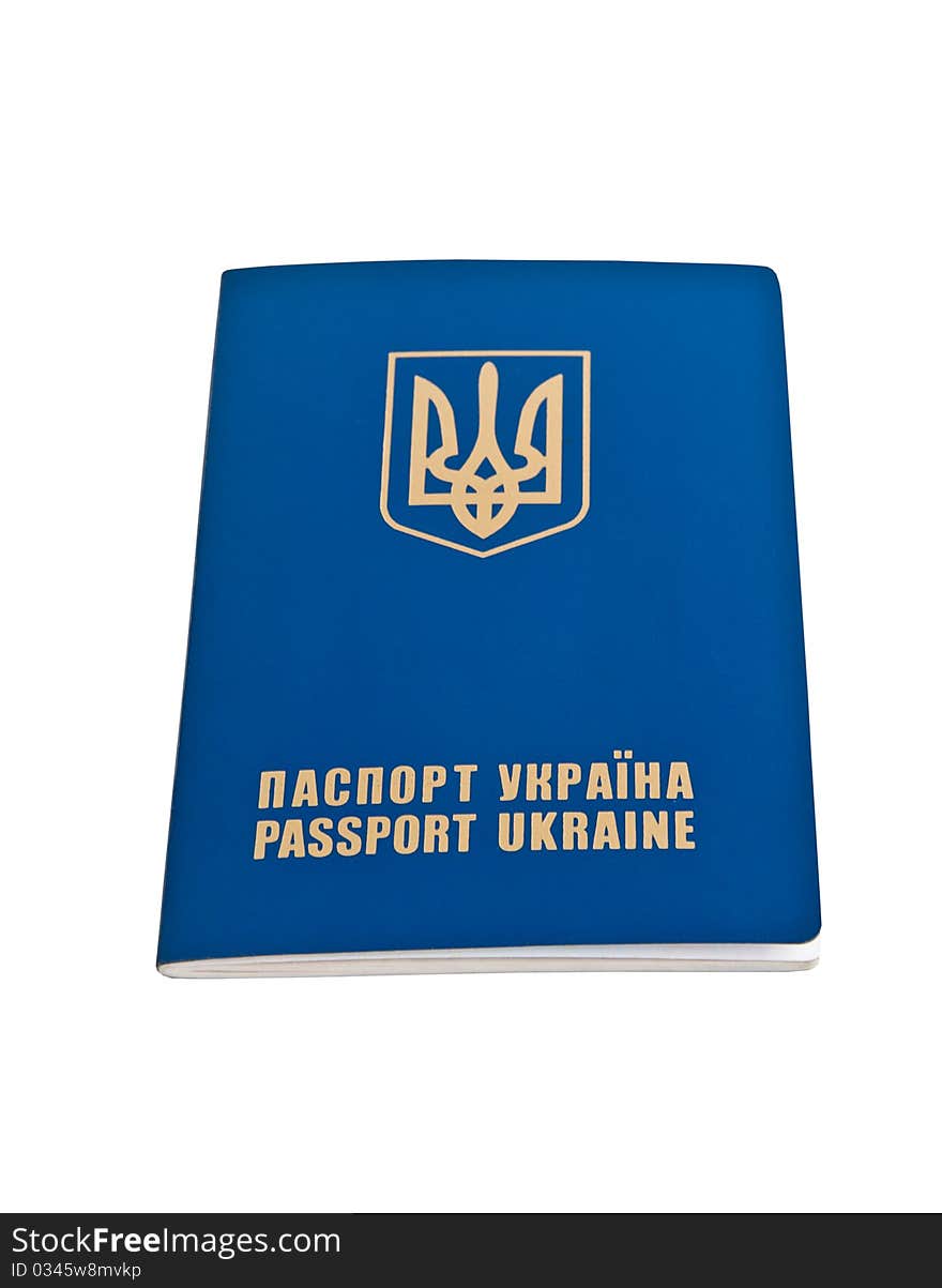 Ukrainian passport isolated on white