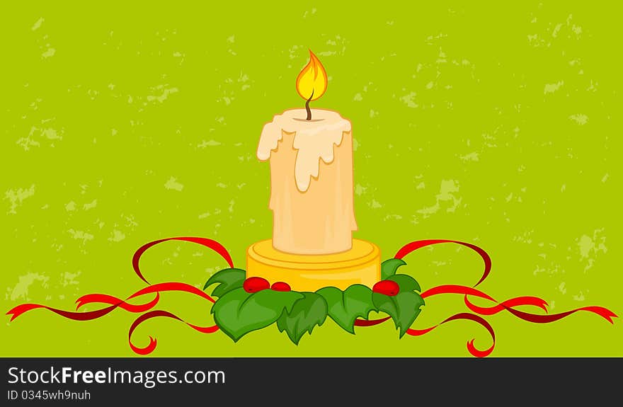 Burning candle illustration for a design