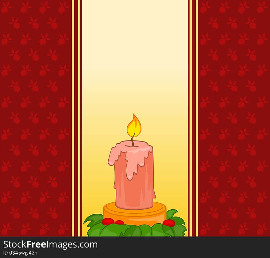 Burning candle illustration for a design