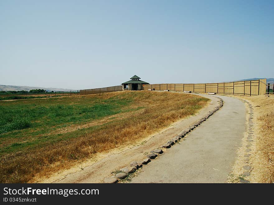 The road to the Hula Nature Reserve in northern Israel