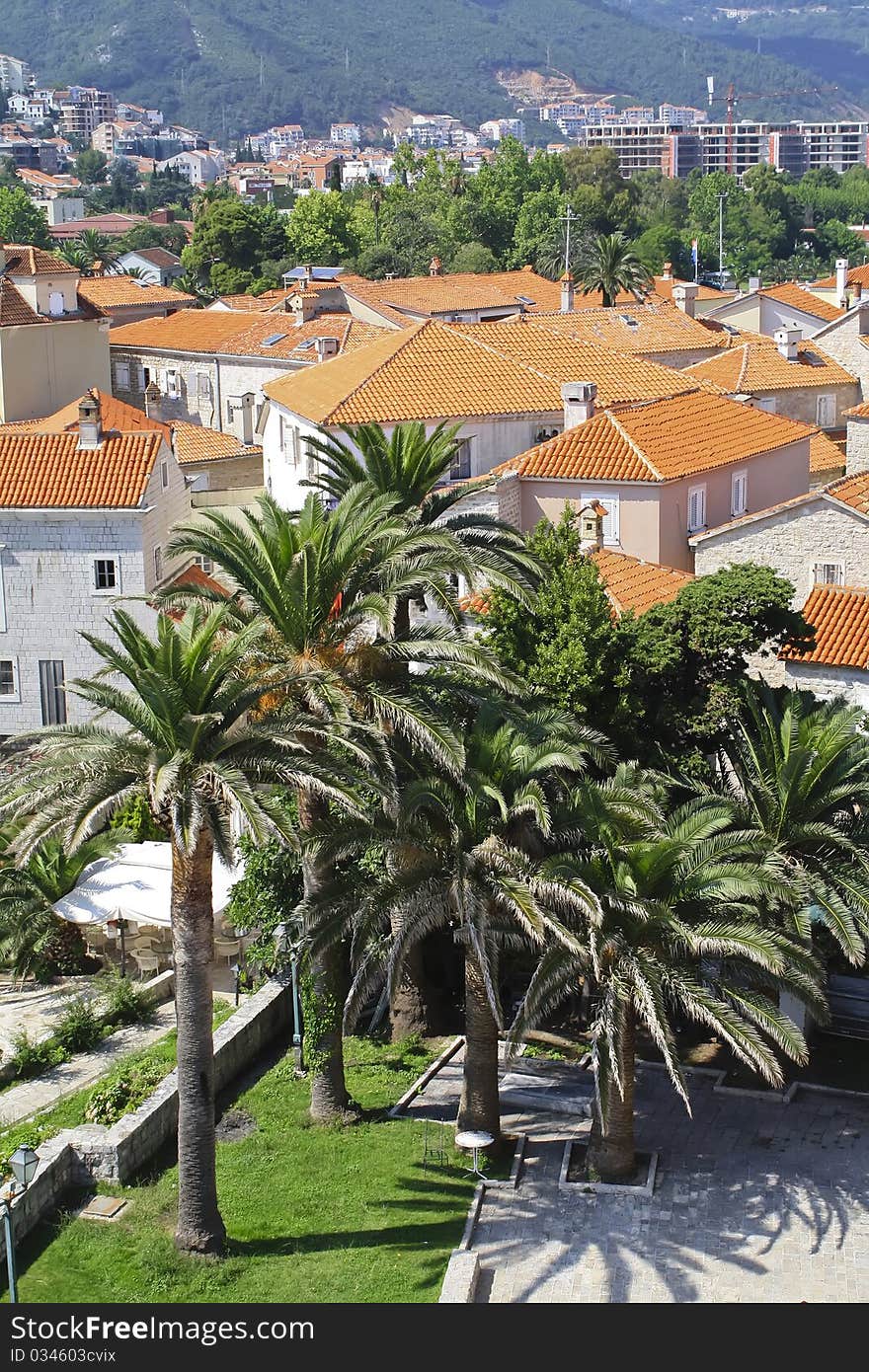 City view from above the rooftops