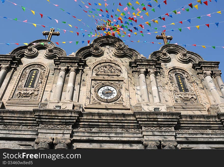 The famous South church,first built in 1716,nearly 300 years ago,is the biggest church in Xian,China. The famous South church,first built in 1716,nearly 300 years ago,is the biggest church in Xian,China