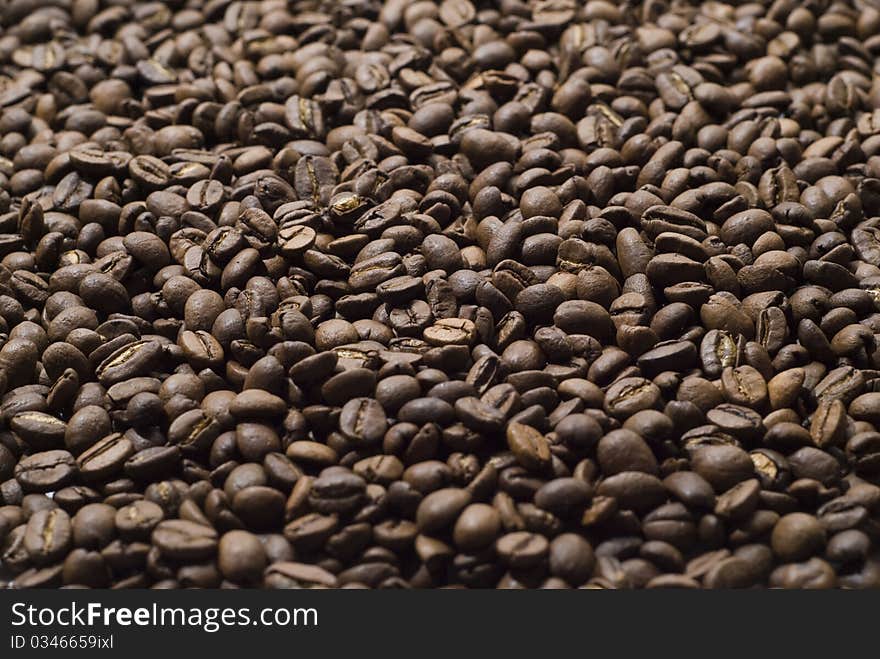 Sprinkle of coffee beans