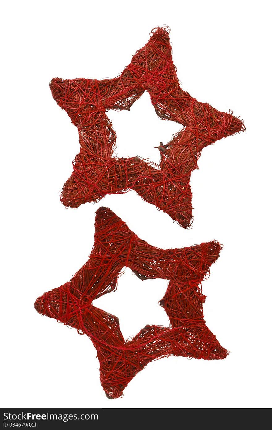 Red stars isolated on white background