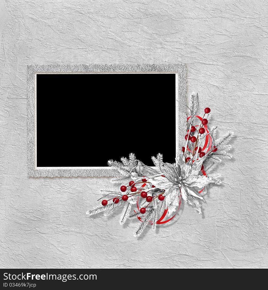 Card for the holiday with branches on the abstract background