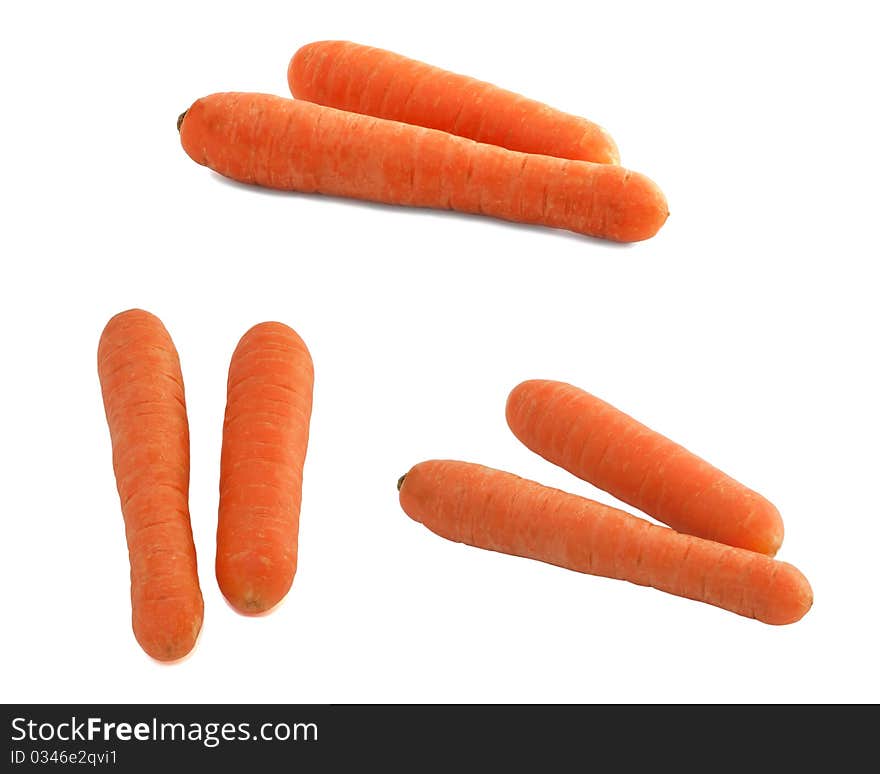 Carrots on a white background