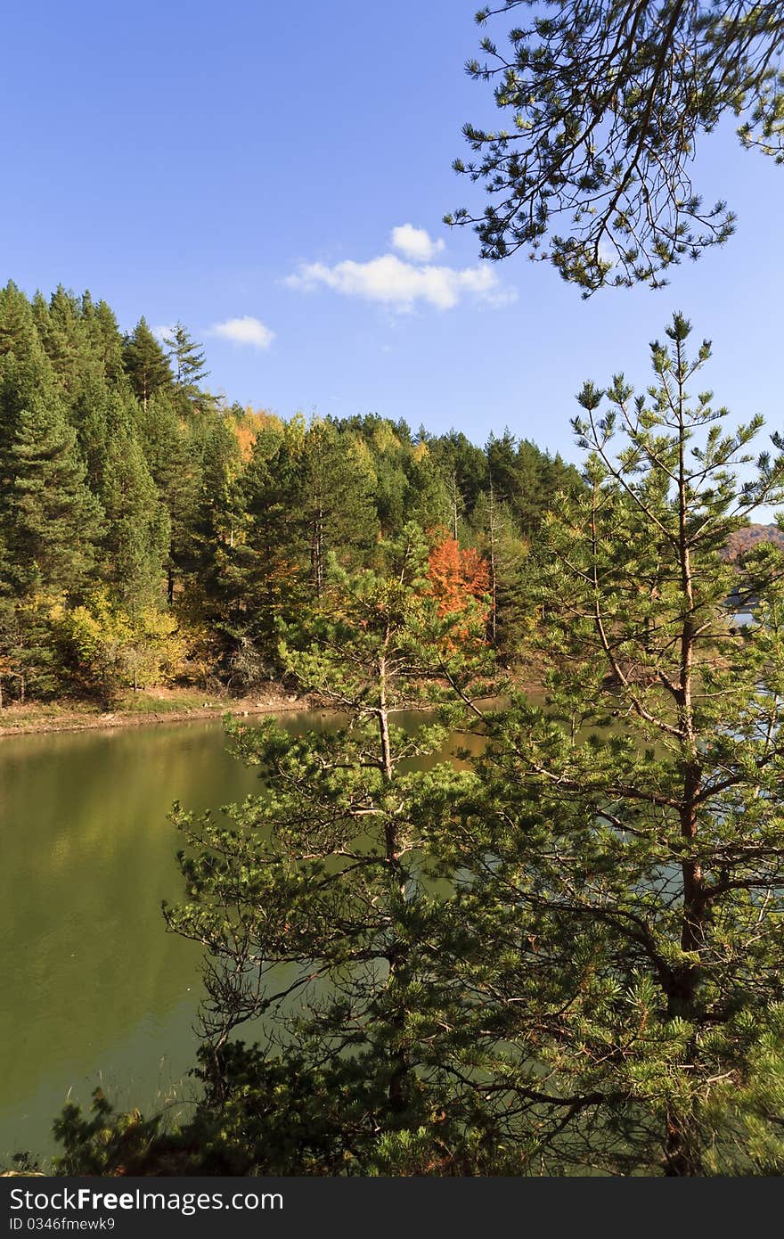 Mountain lake landscape