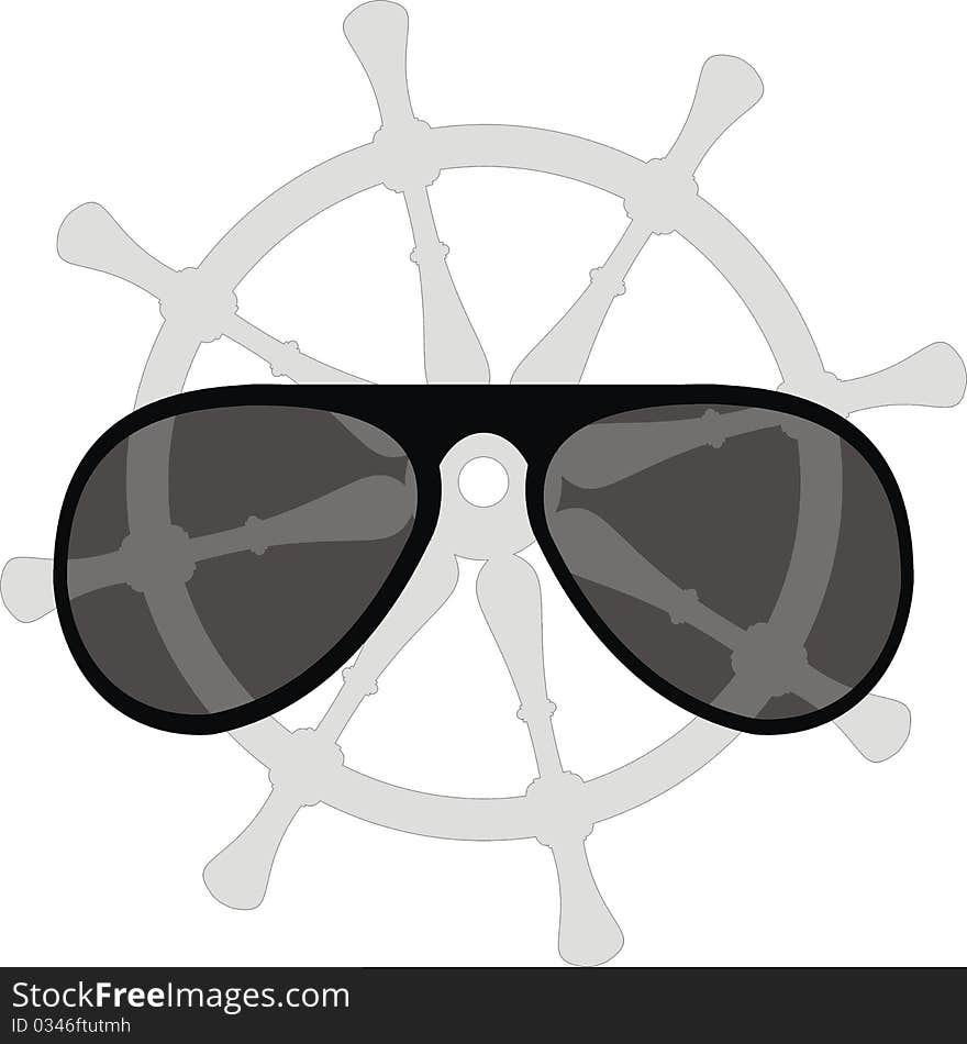 Sunglasses and helm - isolated vector illustration on white background. Sunglasses and helm - isolated vector illustration on white background