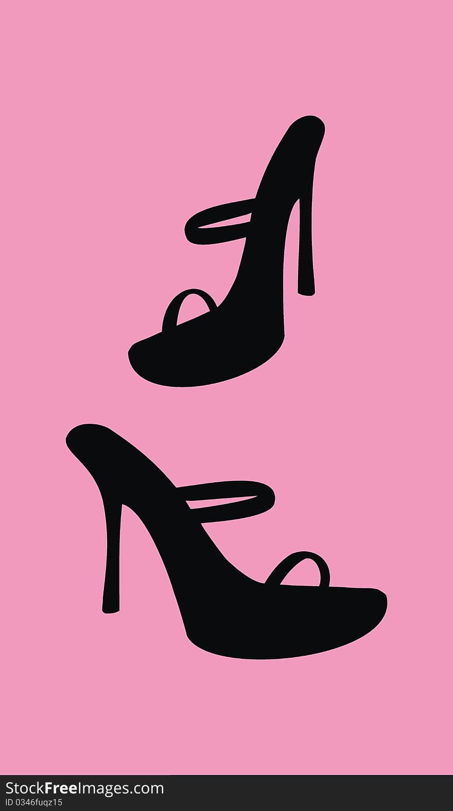 Pair of fashionable elegant female shoes - vector illustration, background