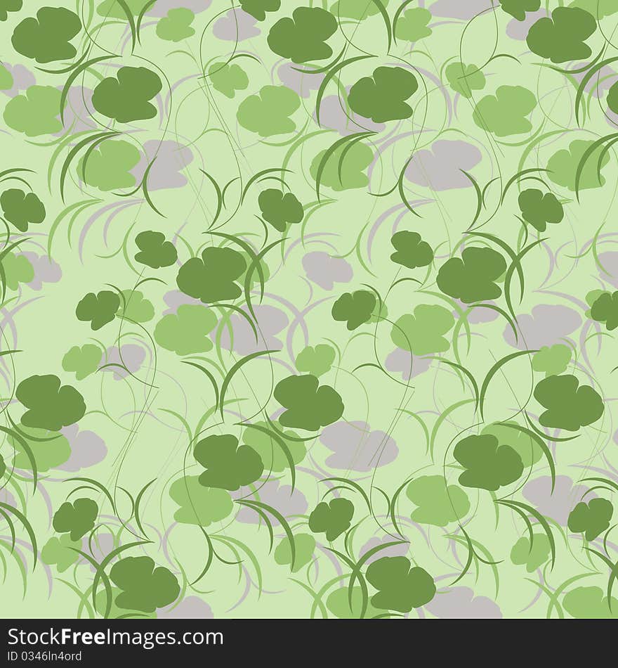 Floral background in green tone