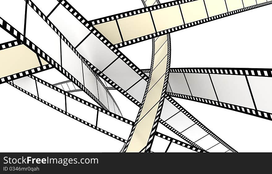 Colored film on white background crossing screen. Colored film on white background crossing screen