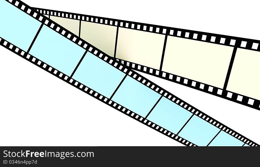 Colored film on white background crossing screen. Colored film on white background crossing screen