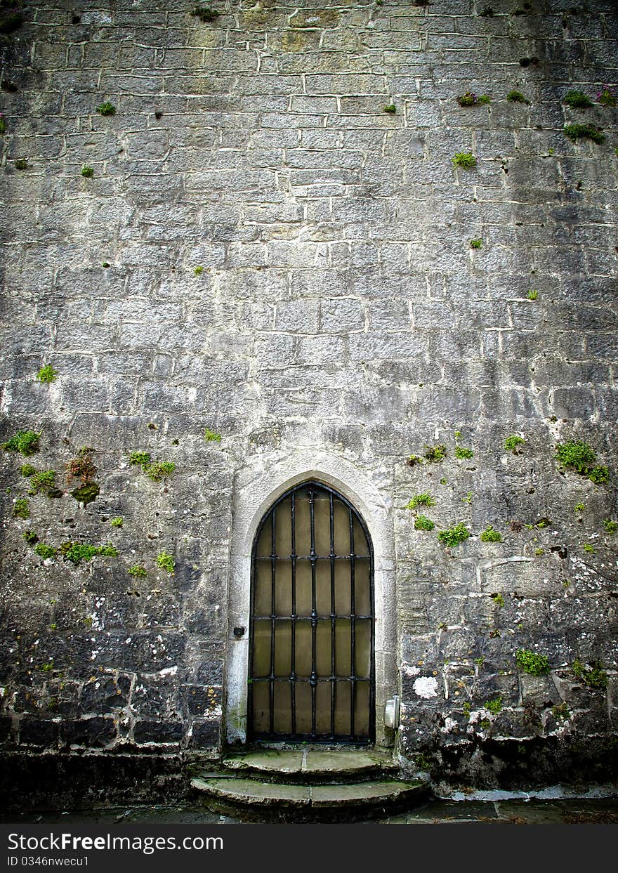 Arched doorway in a castle in Ireland. Arched doorway in a castle in Ireland