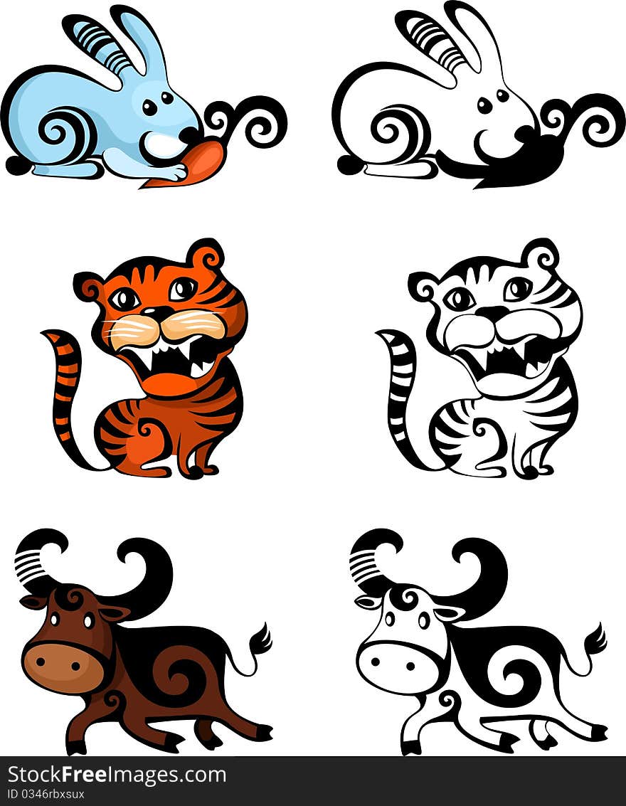 vector illustration of a cute animals