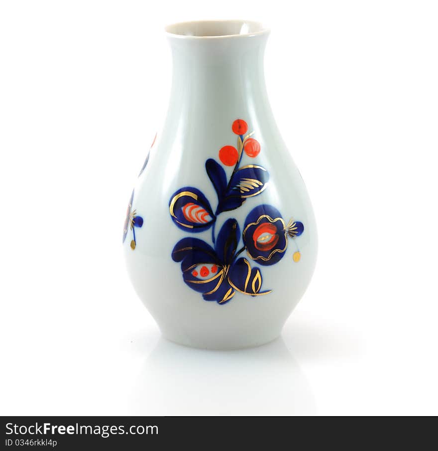 Colored vase on a white background