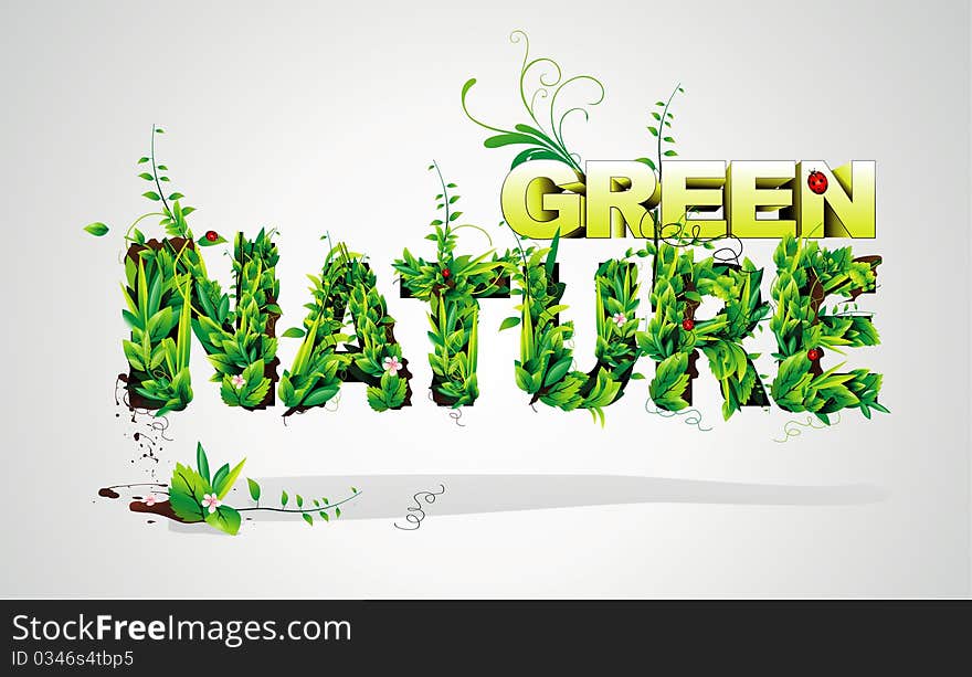 Background nature green and flower illustration. Background nature green and flower illustration