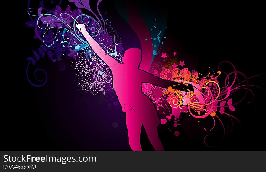 Background abstract color people illustration. Background abstract color people illustration