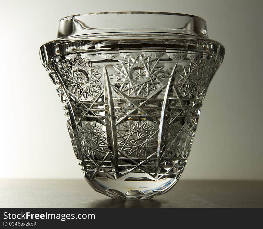 Isolated crystal glass bowl with backlight