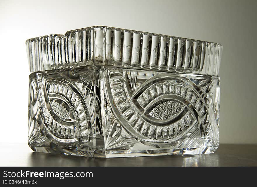 Isolated crystal glass chest with backlight