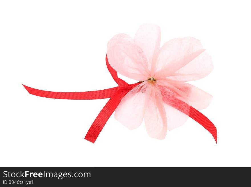 Ribbon bow and paper flower