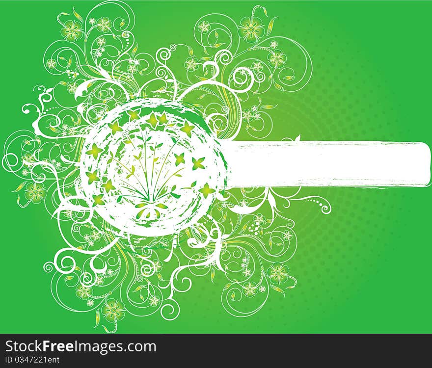 Illustration flower spring summer white green pattern. Illustration flower spring summer white green pattern