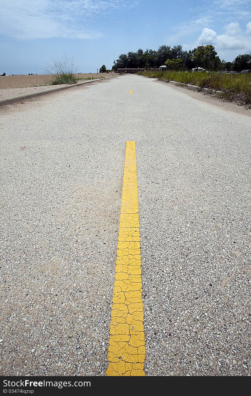 Yellow road divider