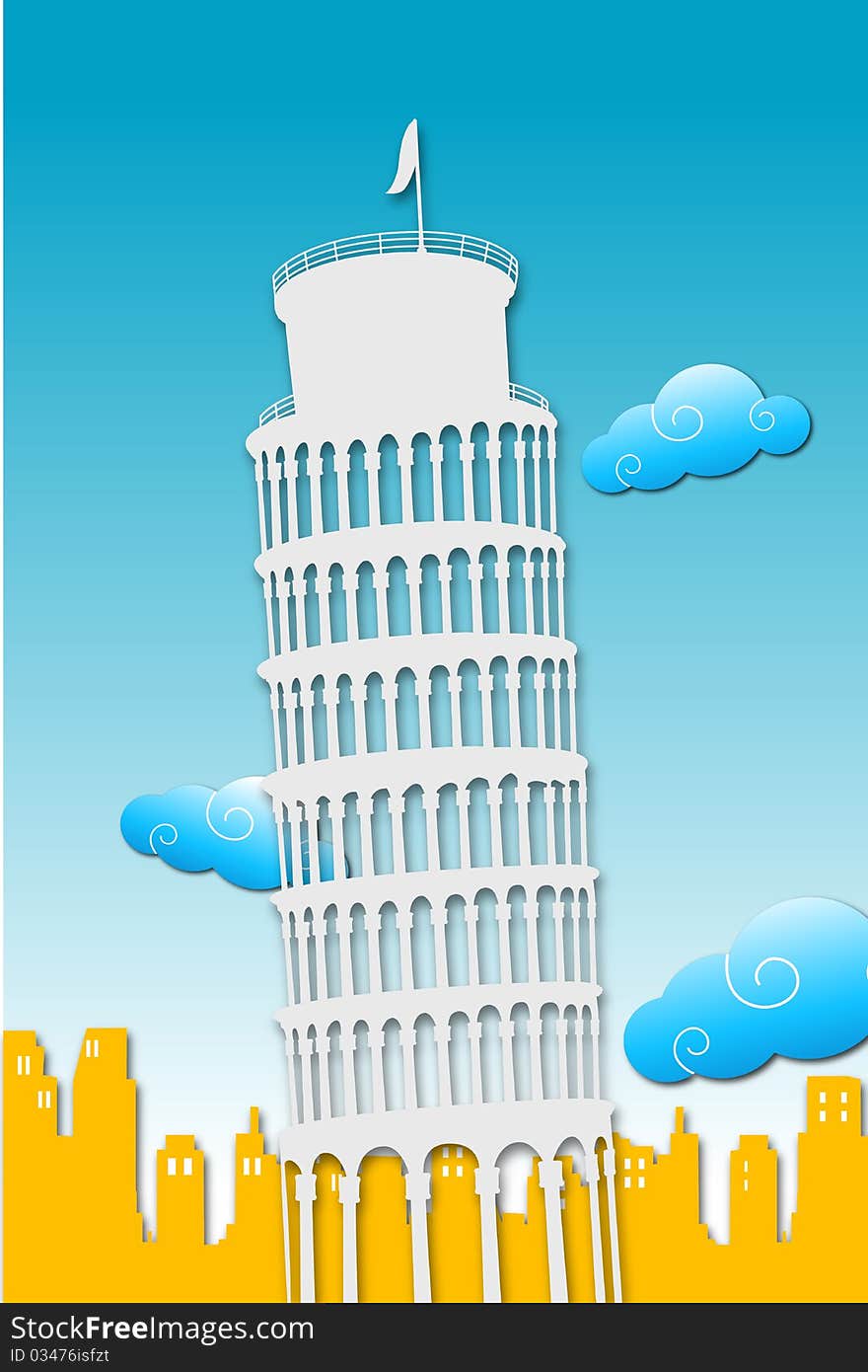 Illustration of tower of pisa