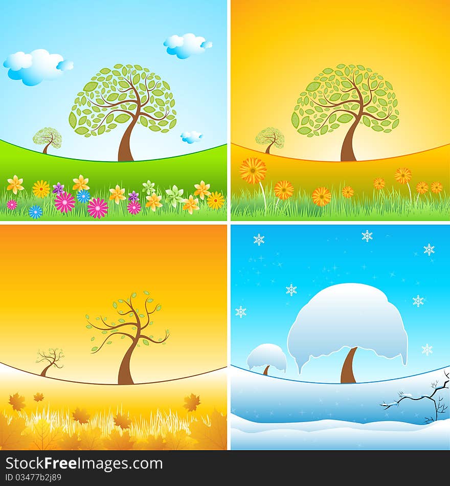 Illustration of types of weather