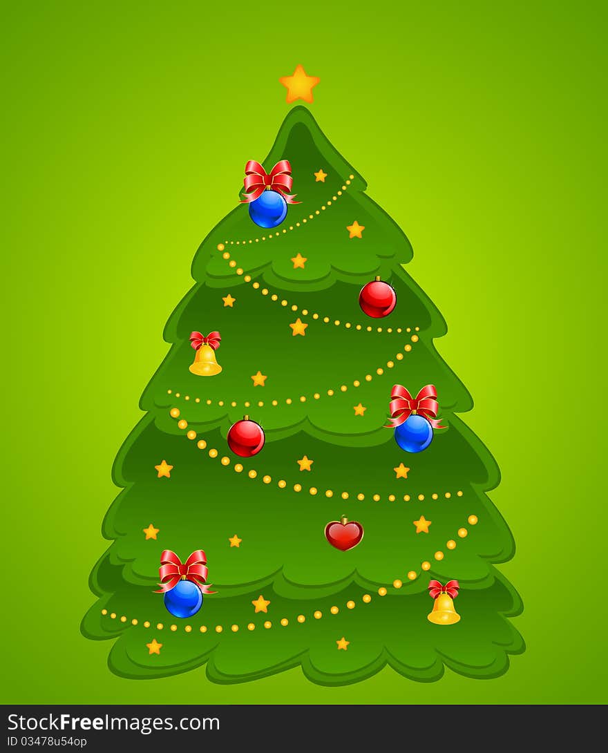 Green background with fir-tree