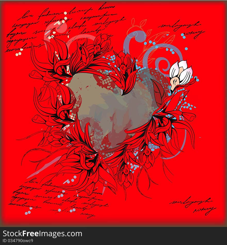 Colorful template with heart. Universal template for greeting card, web page, background