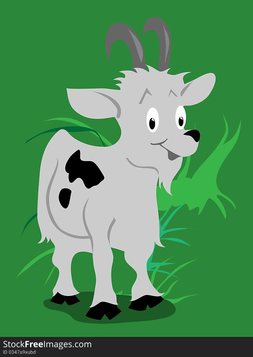 Smiling goat cartoon. vector illustration