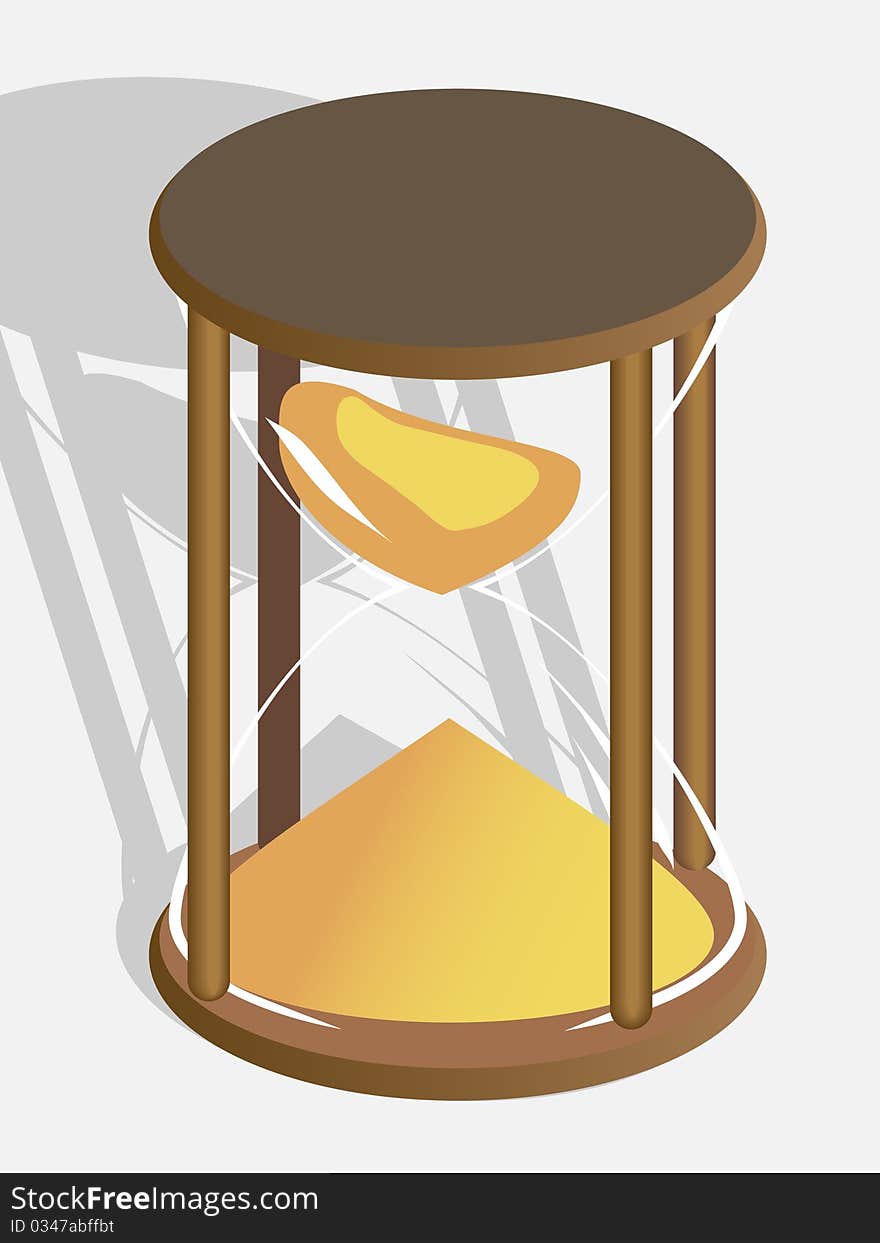 3d vintage hourglass. vector illustration