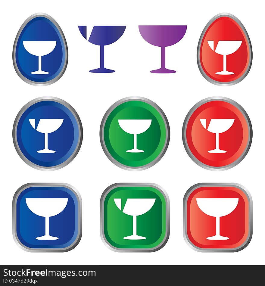 Illustration of drink glass icon series