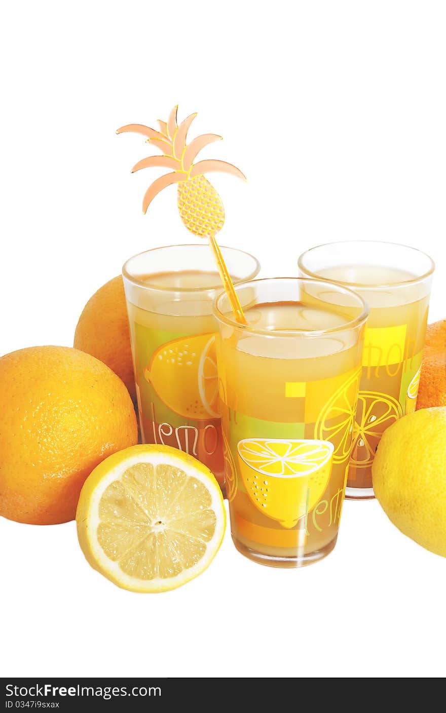 Three Glasses With Citrus Juice