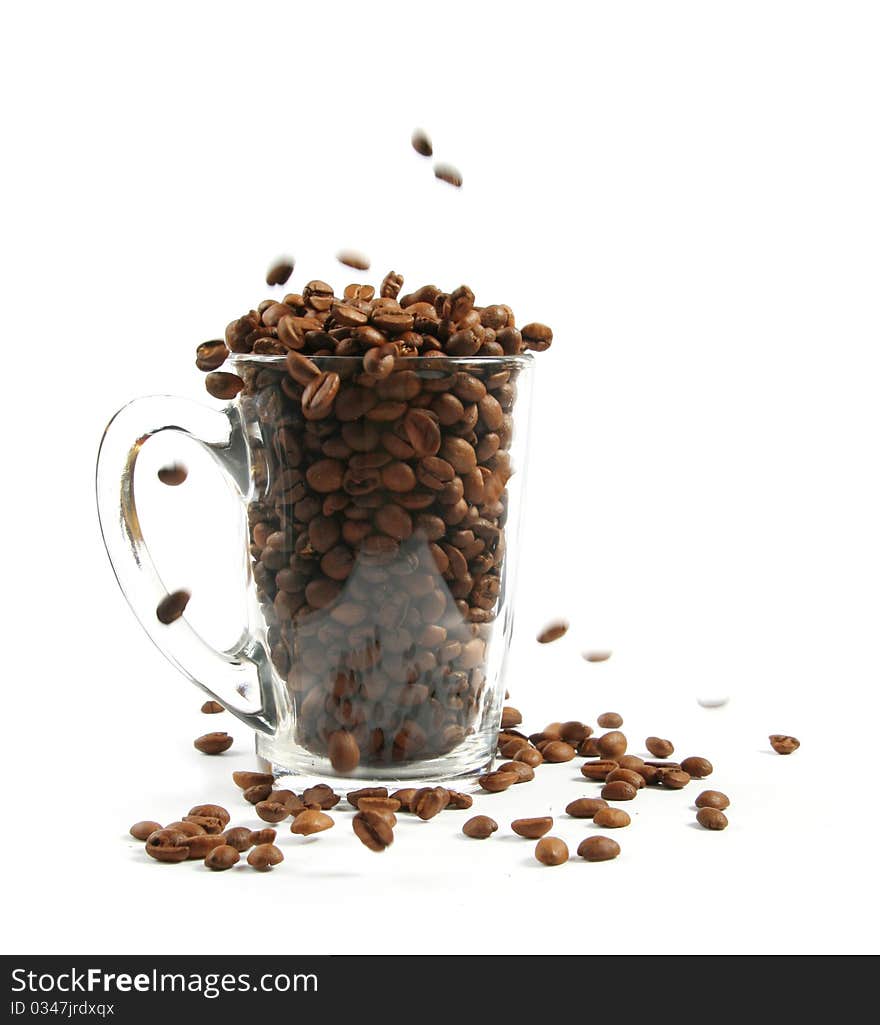 Full cup of coffee beans