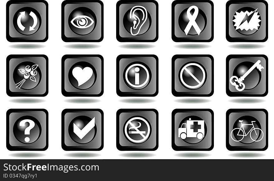 Vectorial illustration of several icons with bottom. Vectorial illustration of several icons with bottom