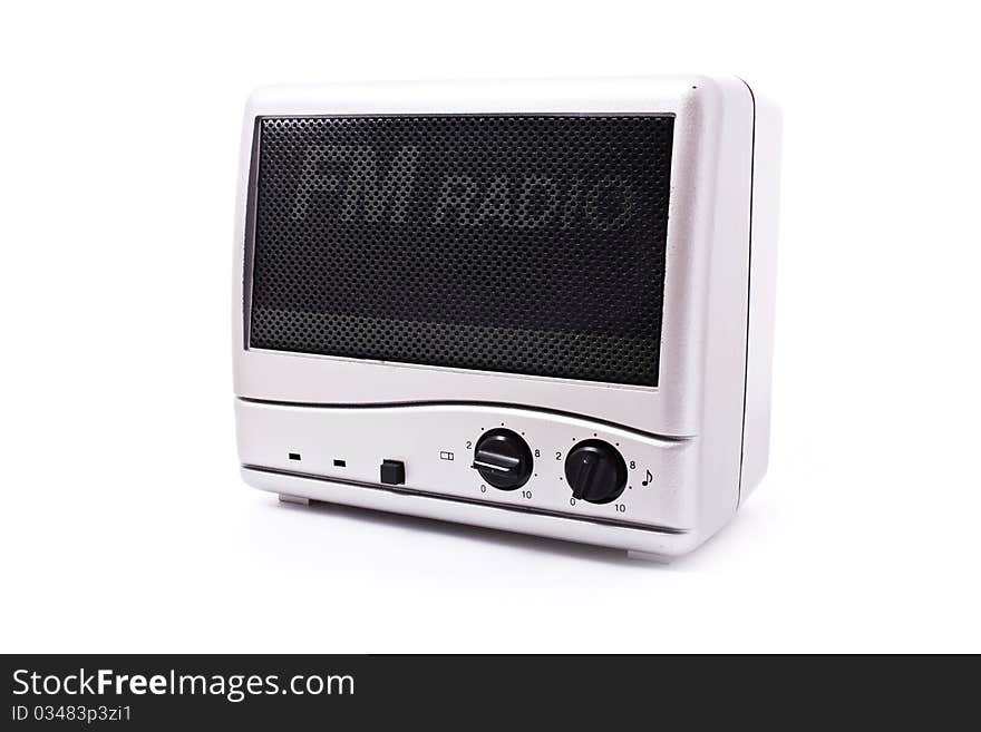 Vintage radio isolated on white