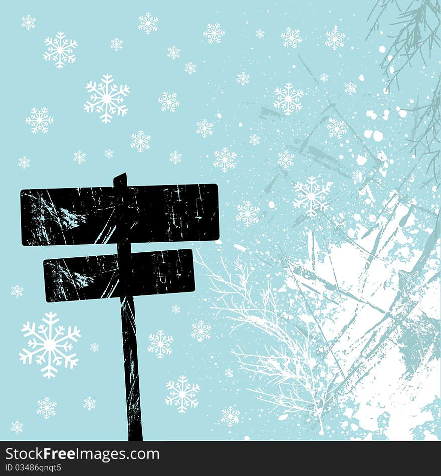Sign with christmas background vector