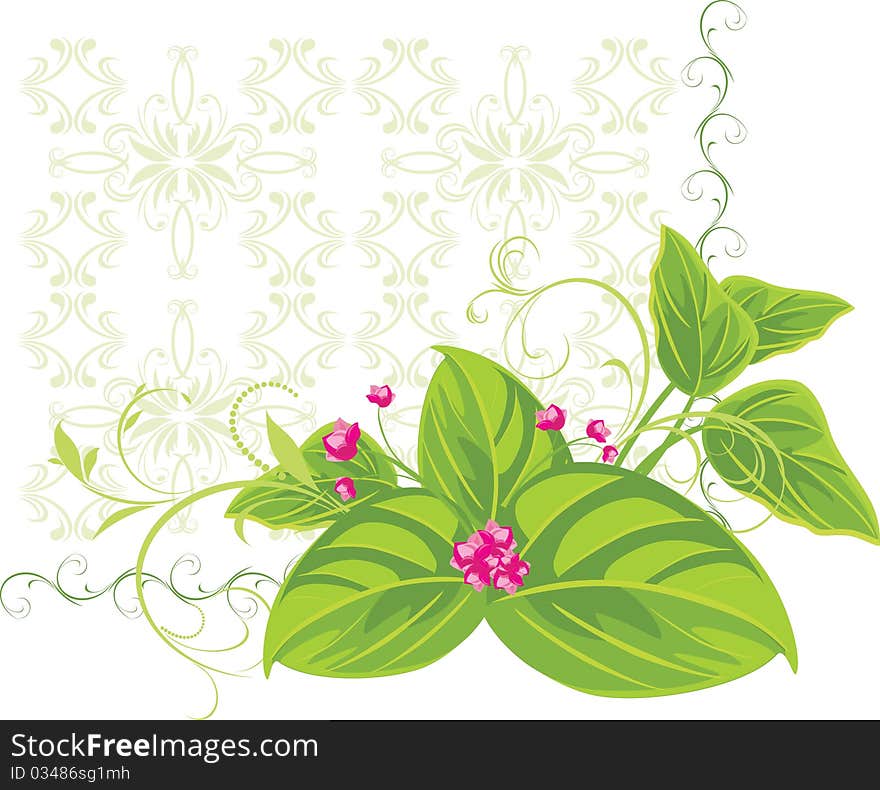 Decorative frame with spring bouquet. Illustration