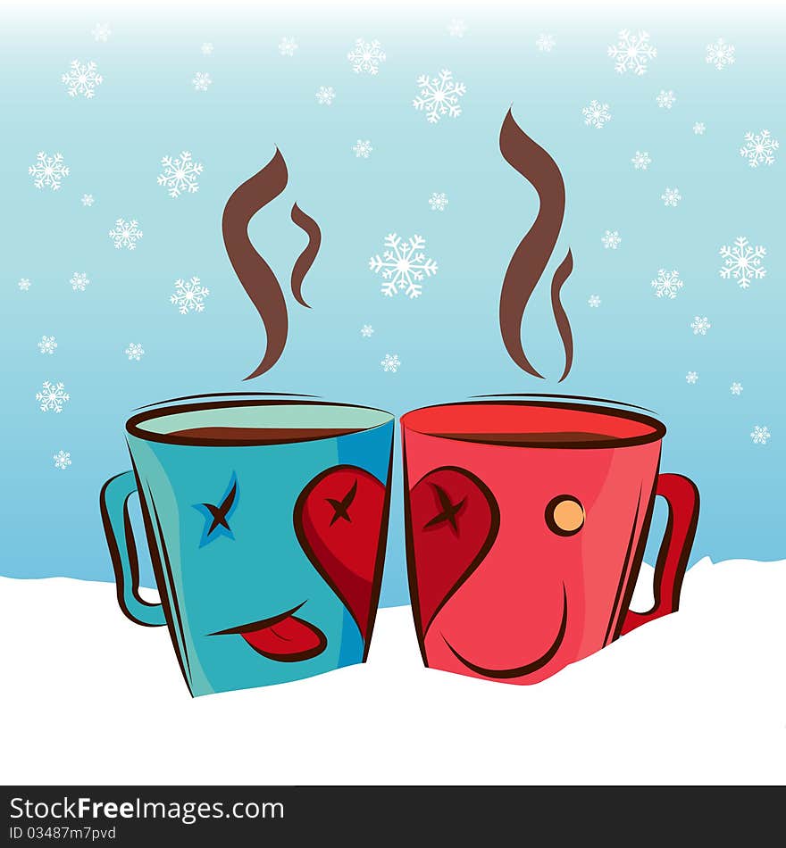 Cute coffee cup background vector