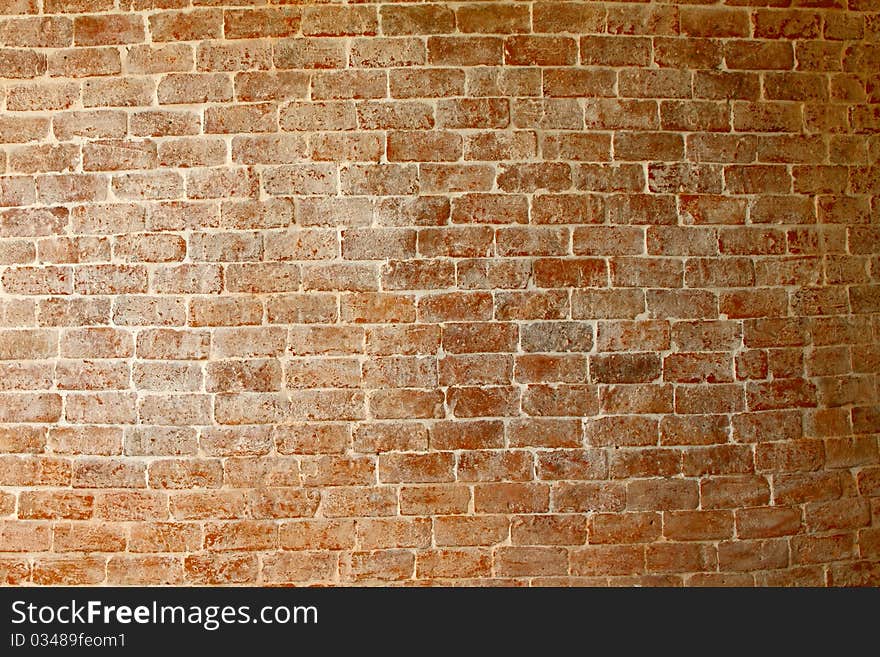 Texture of old red brick wall background