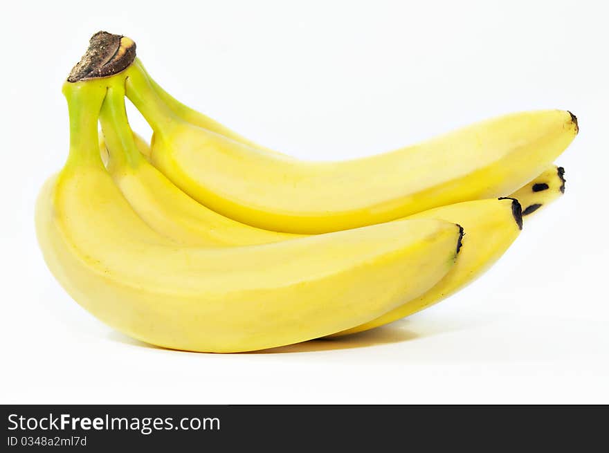 The banana fruits with white background. The banana fruits with white background