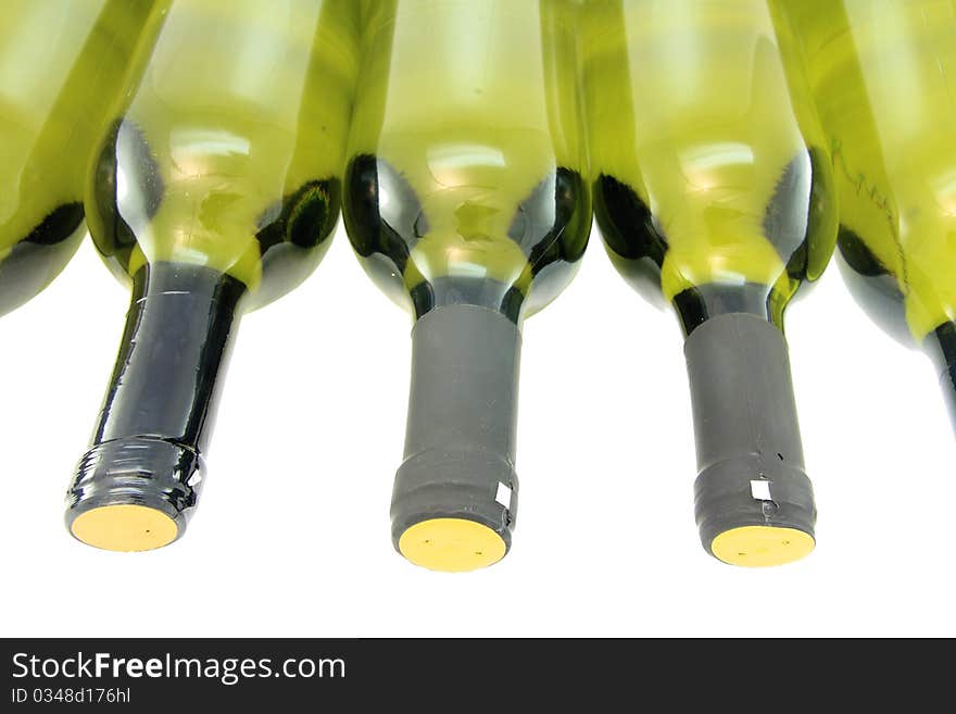 Photo shot of green wine bottle. Photo shot of green wine bottle