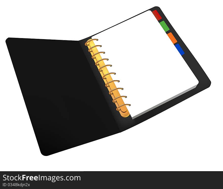 Opened black notebook. Vector illustration. Opened black notebook. Vector illustration.