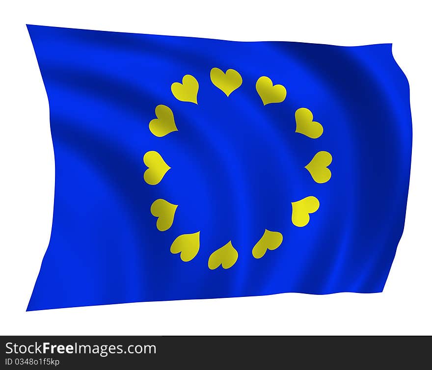 The EU flag styled for Valentine's Day