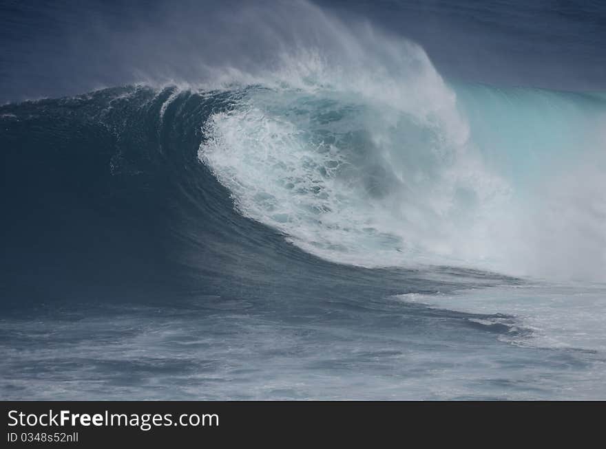 Huge wave breaking on coast of Hawaii. Huge wave breaking on coast of Hawaii