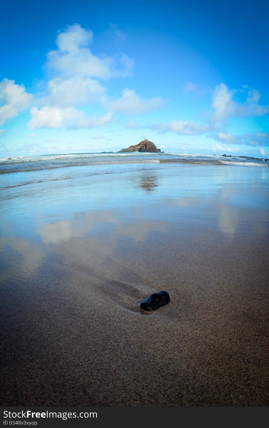 Wide angle image of Hawaiian beach. Wide angle image of Hawaiian beach